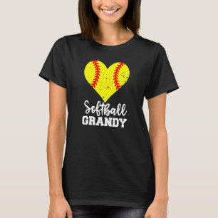 Softball Grandy Softball Heart Grandma Grandy T-Shirt