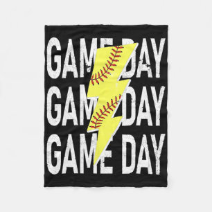 Softball Granny Game Day Graphic With Fun Vibes Ga Fleece Blanket