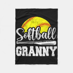Softball Granny Softball Player Game Day Mother's Fleece Blanket