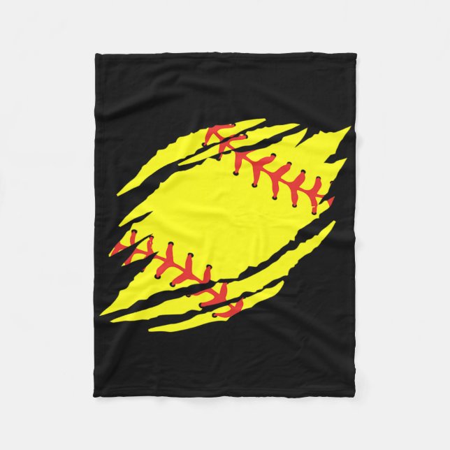 Softball Graphic _1  Fleece Blanket (Front)