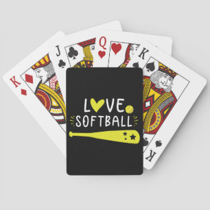 Softball Graphic Saying for Girls and Women Playing Cards