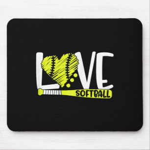 Softball Graphic Saying For Teen Girls And Women Mouse Pad