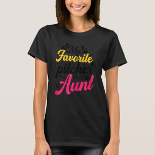 Softball Graphic Women Aunts Softball Pitcher T-Shirt