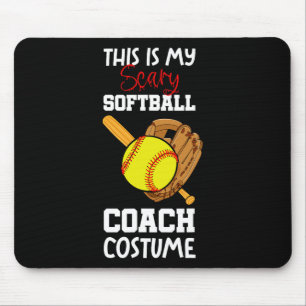 Softball Halloween Scary Coach Costume Player Mouse Pad