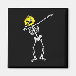 Softball Halloween Skeleton Dabbing Pumpkin  Magnet