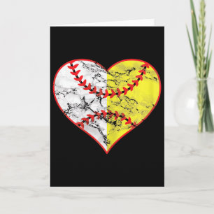 Softball Heart Mum Baseball Mother's Day Best Base Card