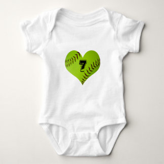 softball heart outfit baby bodysuit