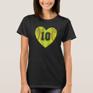 Softball Heart Player 10 Softball Mum Dad Varsity T-Shirt
