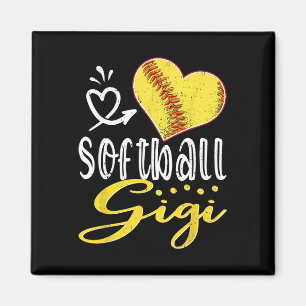 Softball Heart Softball Gigi Family Matching Magnet