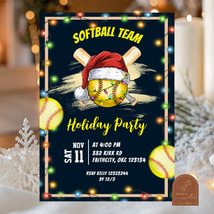 softball holiday party invitation