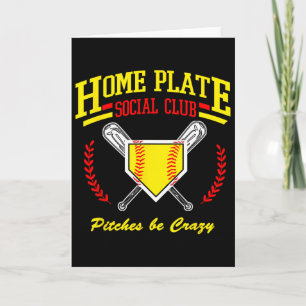 Softball Home Plate Social Club For Sideline Moms Card