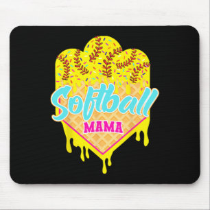 Softball Ice Cream Drip Mom Sweet Softball Mama Ga Mouse Pad