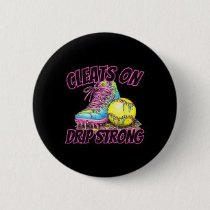 Softball Ice Cream Dripping Baseball Home Plate Dr 6 Cm Round Badge