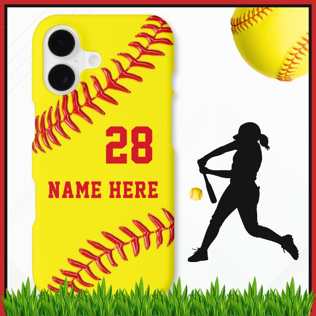 Softball iPhone Cases, Many Older to Newest Styles (Custom, Cute Softball Phone Cases. Great gifts for softball lovers. Softball iPhone Case or Samsung.)