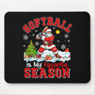 Softball Is Favorite Season Costume Player Christm Mouse Pad