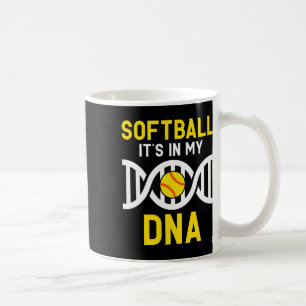 Softball Is My Dna Funny Softball Baller Catcher Coffee Mug
