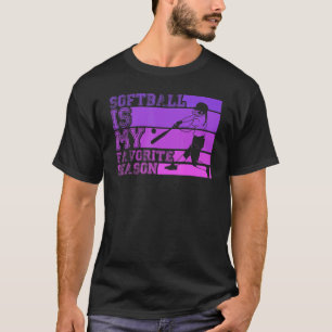 Softball Is My Favourite Season Retro Softball T-Shirt