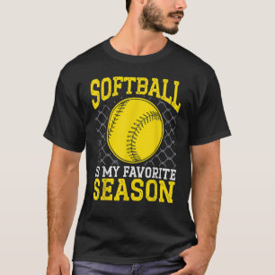 Softball Is My Favourite Season Softball Player Pi T-Shirt