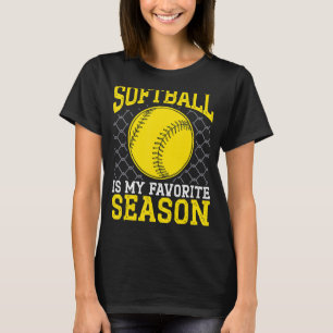 Softball Is My Favourite Season Softball Player Pi T-Shirt