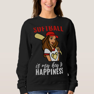 Softball is my Key to Happiness   Softball Sweatshirt