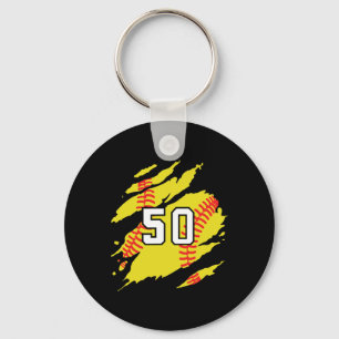 Softball Jersey Number #50 Sports Player Fan Jerse Key Ring