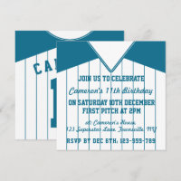 Softball Jersey Themed Party Invites Template