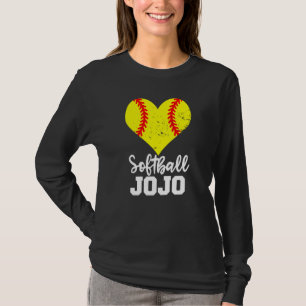 Softball Jojo Softball Heart Grandma JoJo T-Shirt