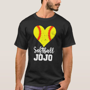 Softball Jojo Softball Heart Grandma JoJo T-Shirt