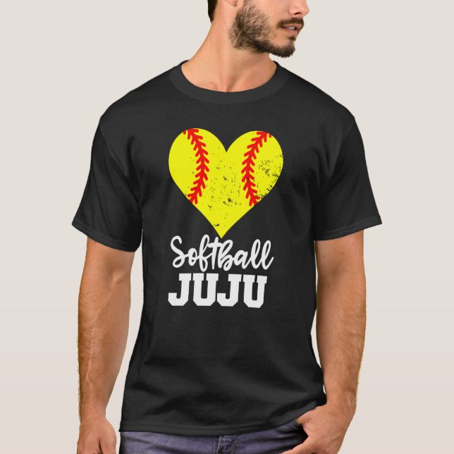 Softball Juju Softball Heart Grandma Juju T-Shirt (Front)