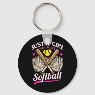Softball Just A Girl Who Loves Softball Softball P Key Ring