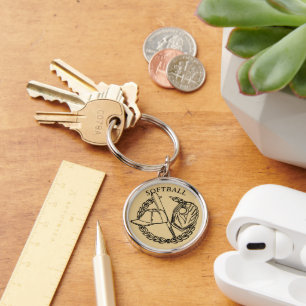 Softball Keychain
