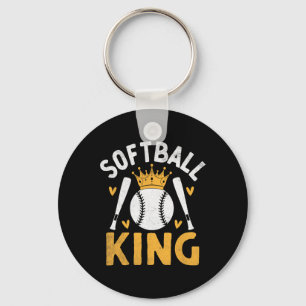Softball King Catcher Pitcher Softballer Key Ring
