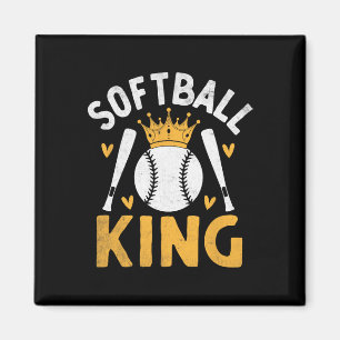 Softball King Catcher Pitcher Softballer Magnet