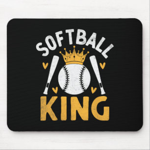 Softball King Catcher Pitcher Softballer Mouse Pad