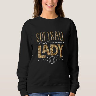 Softball  Leopard Graphic Women Softball Lady Sweatshirt