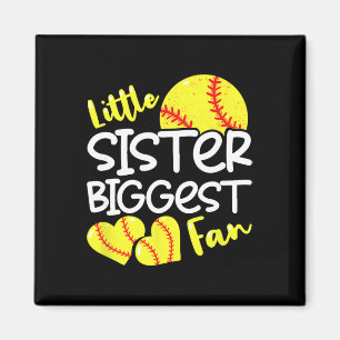 Softball Little Sister Biggest Fan Teen Girls _1  Magnet