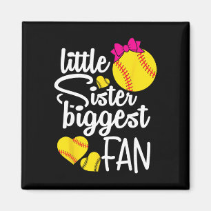 Softball Little Sister Biggest Fan Teen Girls Soft Magnet
