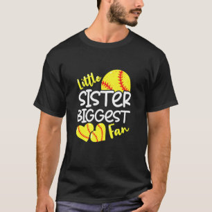 Softball Little Sister Biggest Fan Teen Girls T-Shirt