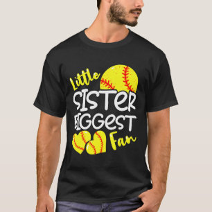 Softball Little Sister Biggest Fan Teen Girls T-Shirt