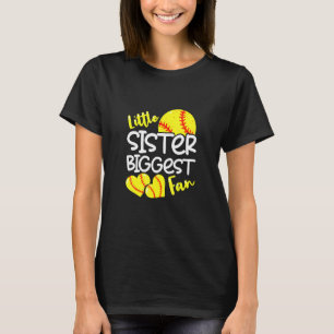 Softball Little Sister Biggest Fan Teen Girls T-Shirt