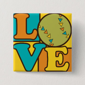 Softball Love 15 Cm Square Badge