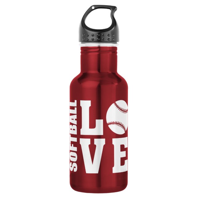 Softball Love 532 Ml Water Bottle (Front)