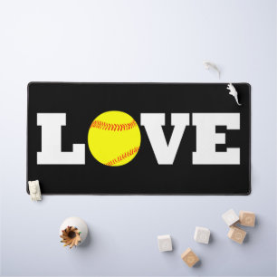 Softball Love Fastpitch Softball Player or Coach Desk Mat