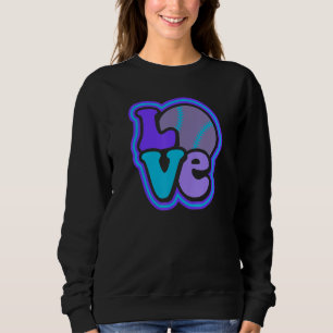 Softball Love for Teen Girls & Women Blue & Purple Sweatshirt