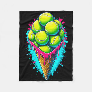 Softball Lover Ice Cream Dripping Softball  Fleece Blanket