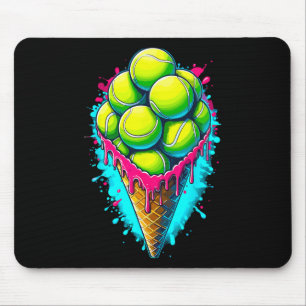 Softball Lover Ice Cream Dripping Softball  Mouse Pad