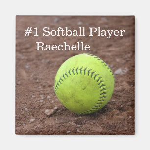 Softball Lying on Ground Magnet