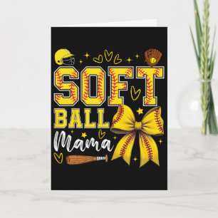 Softball Mama Coquette Bow Softball Mom Mothers Da Card
