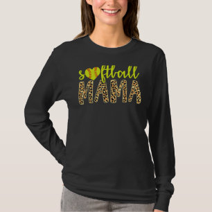 Softball Mama Cute Cheetah Mother's Day Sports 12 T-Shirt
