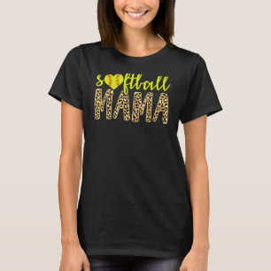 Softball Mama Cute Cheetah Mother's Day Sports 1 T-Shirt
